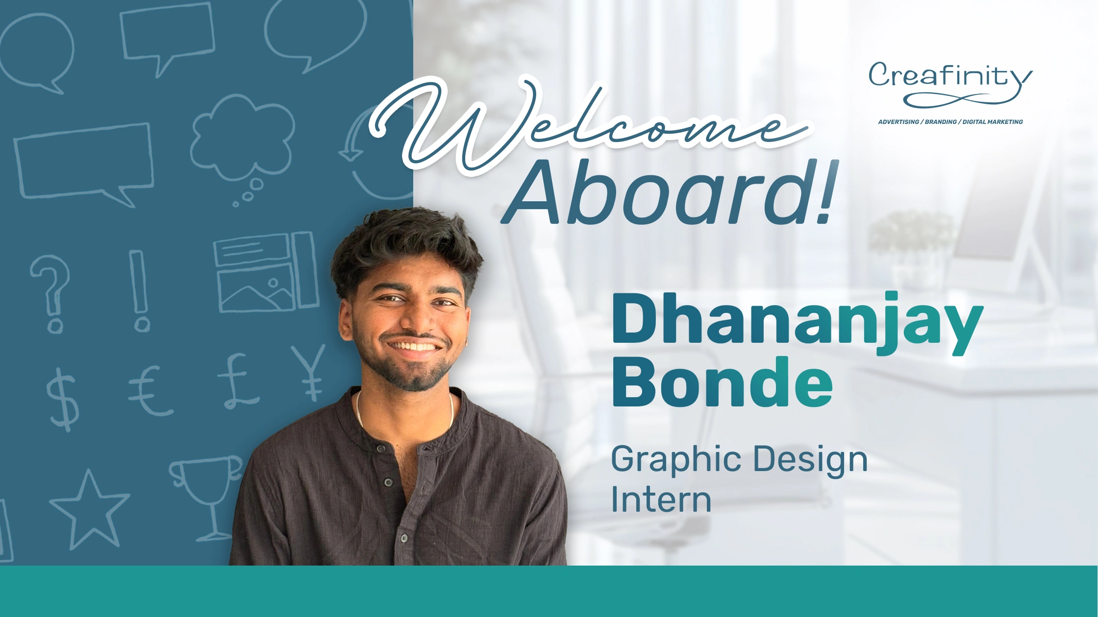 Welcome to Creafinity, Dhananjay Bonde Welcome to Creafinity, Dhananjay Bonde